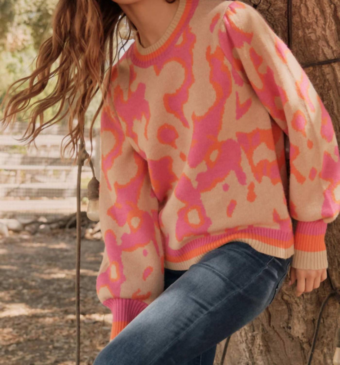 Jodifl - Printed Knit Pullover Sweater