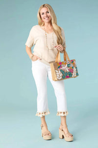 Coco + Carmen - Lightweight Heavenly-luxe Short Sleeve V-neck Sweater