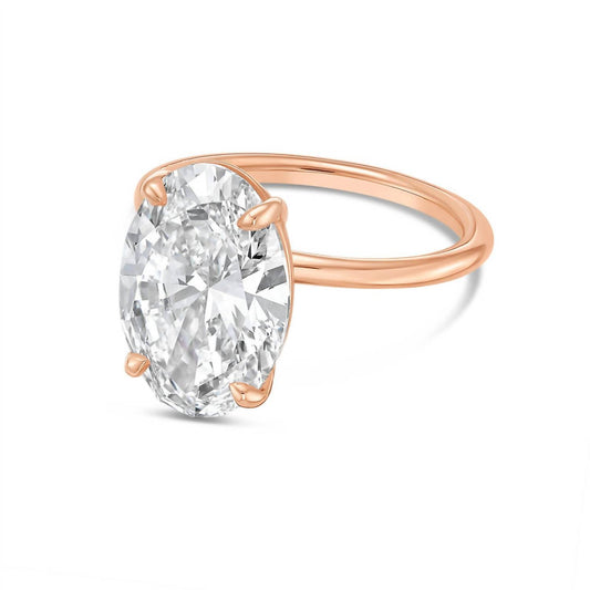 Diana M Jewels - 10.00 Ct Lab-grown Oval Diamond Solitaire Ring In Four-prong Setting