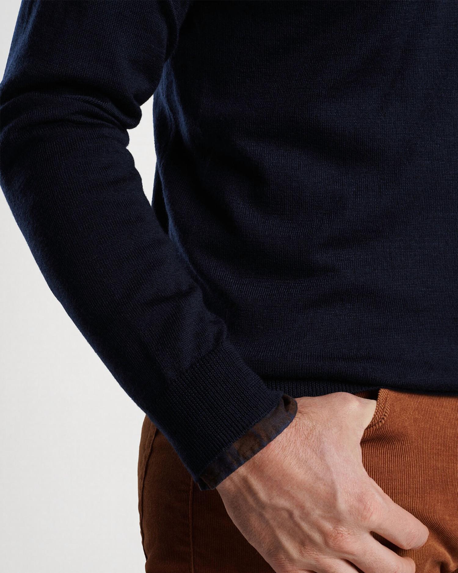 Peter Millar - Autumn Crest Suede Trim 1/4 Zip Sweater
