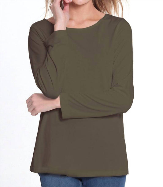 Multiples - Long Sleeve Scoop Neck Top