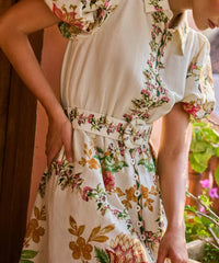 HEMANT & NANDITA Pahi Long Shirt Dress in white - women's dress - view 4