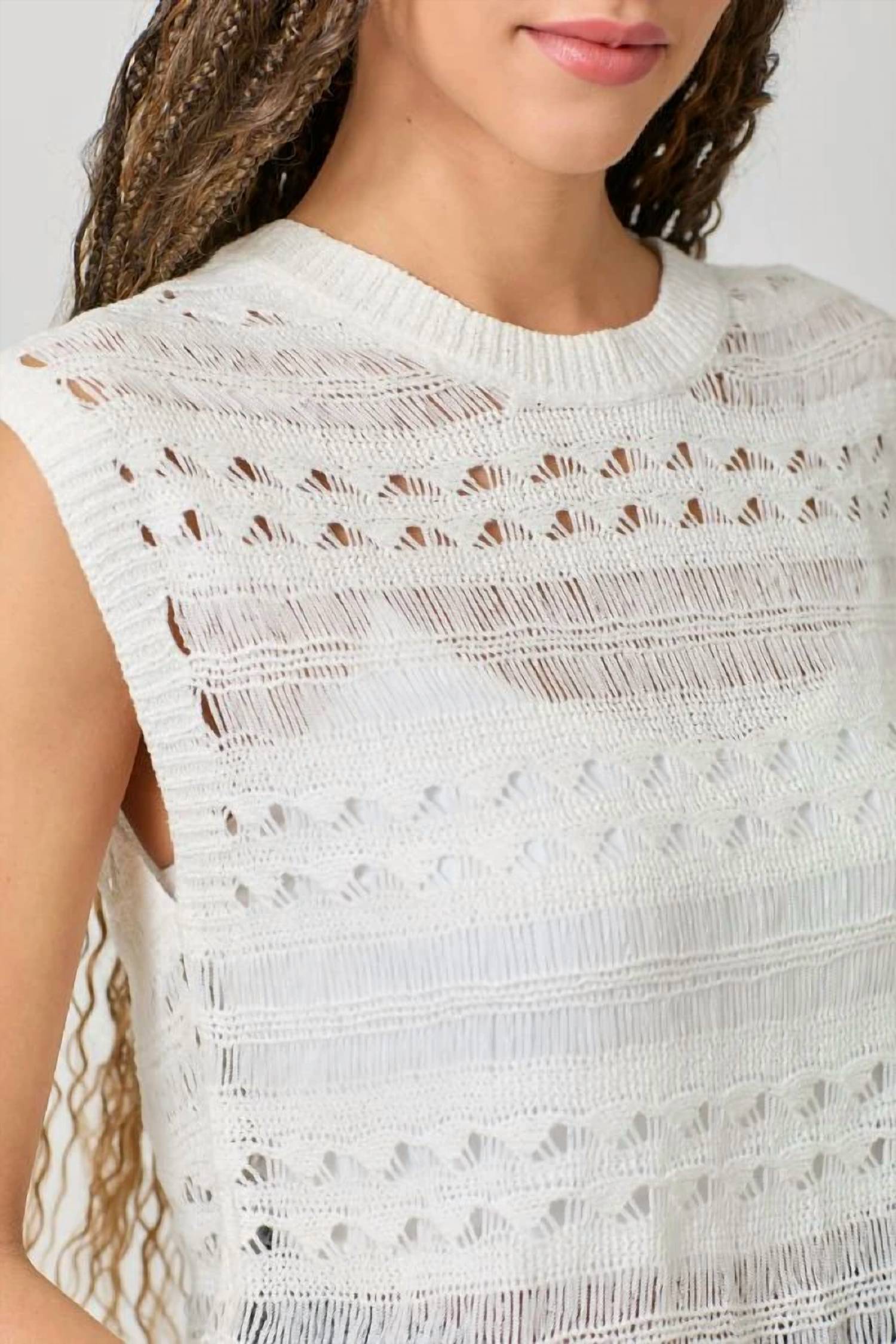 Mystree - Sleeveless Knit Rope Vest