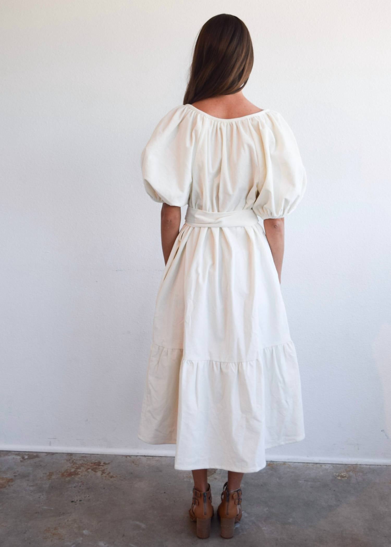 Never A Wallflower - Gathered V-neck Dress