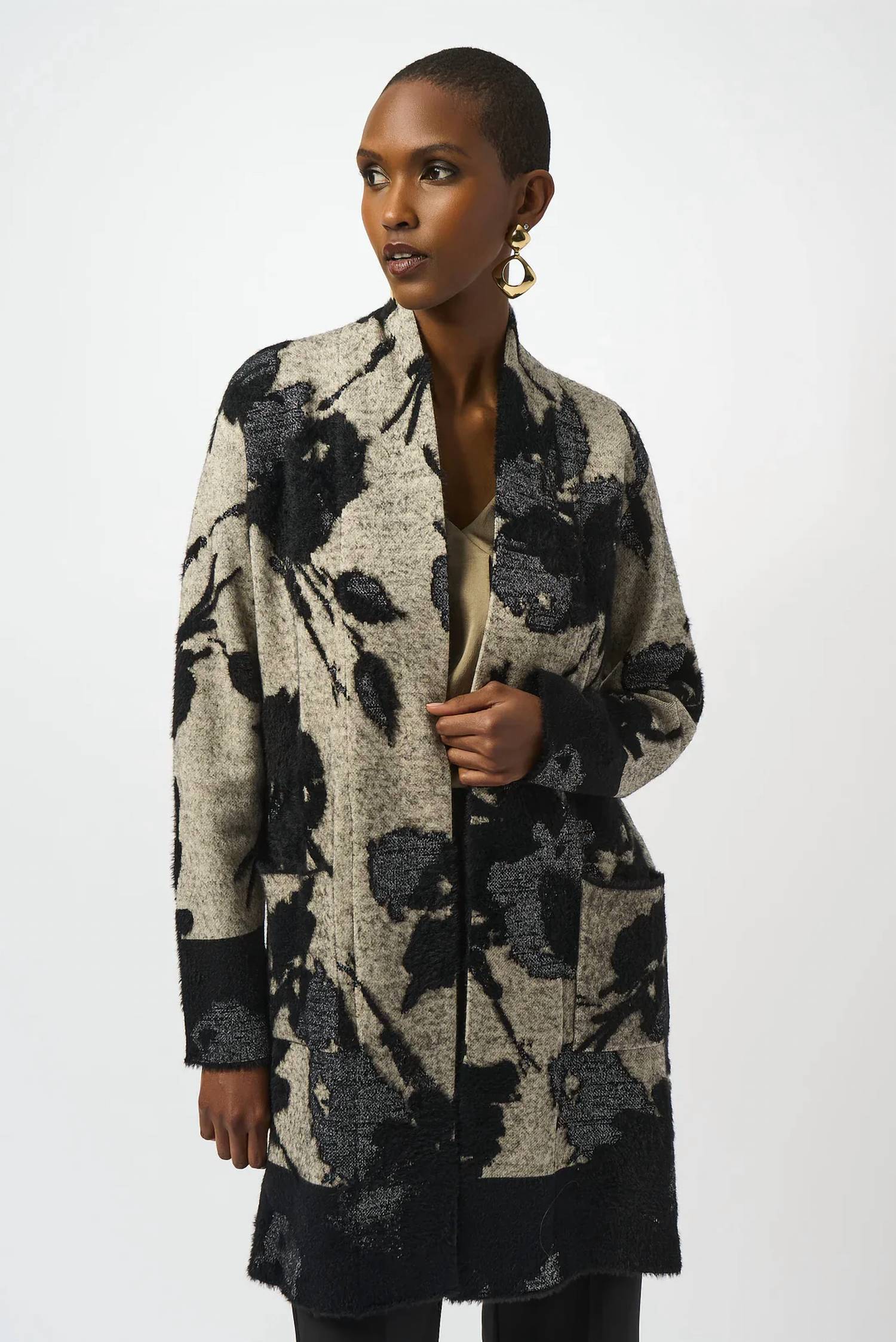 Joseph Ribkoff - Floral Jacquard Cardigan Jacket