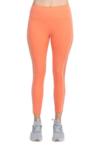 Ac-Tiv-Ology - Mid Waist Banded Rubber Rainbow Strip Leggings