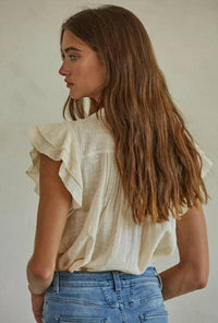 By Together - Maude Woven V-neck Top