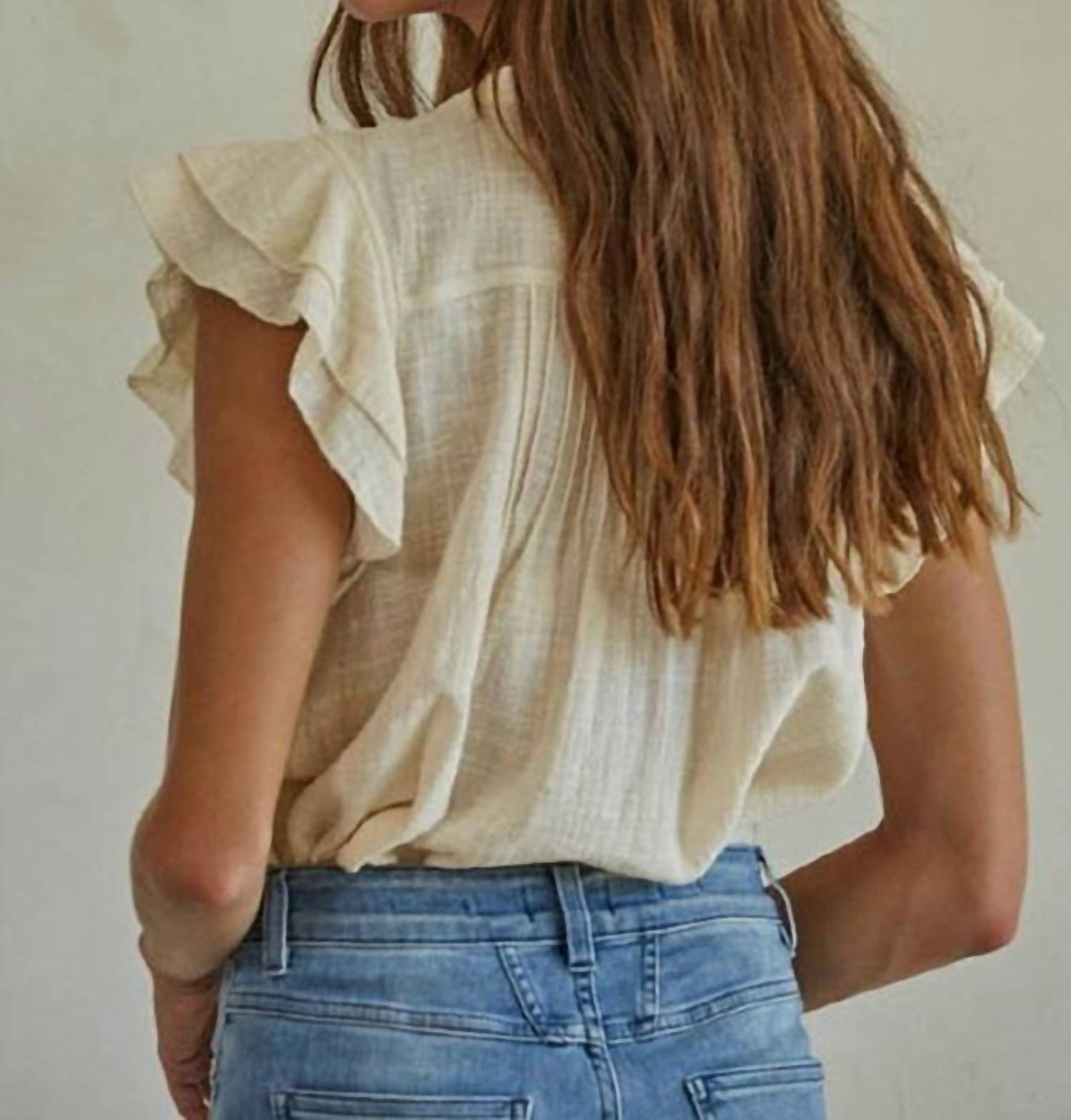 By Together - Maude Woven V-neck Top