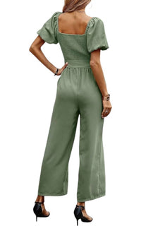 Elook - Smocked Wide Leg Jumpsuit