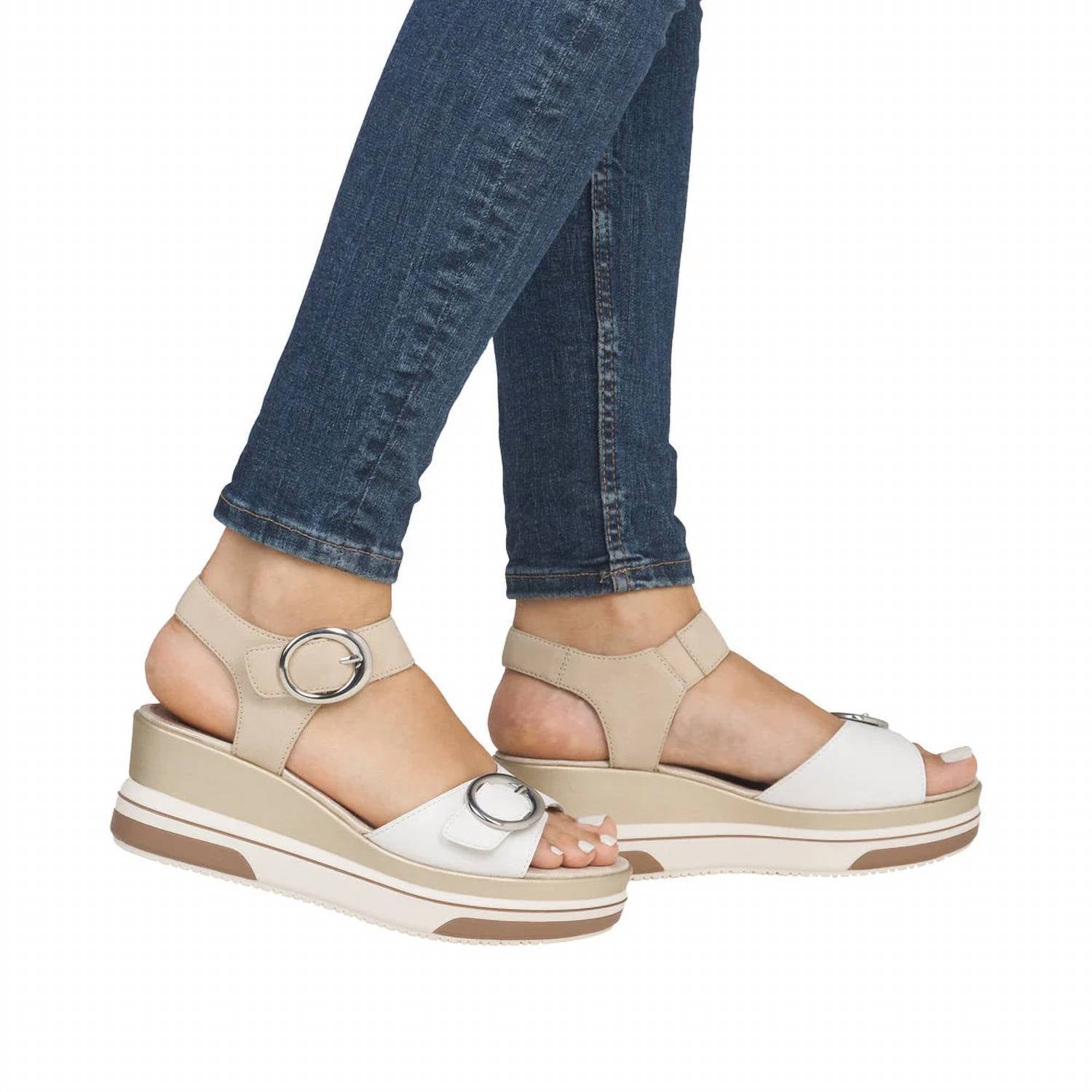 Remonte - Women's Sabine 54 Weiss Pearl Strap Sandal