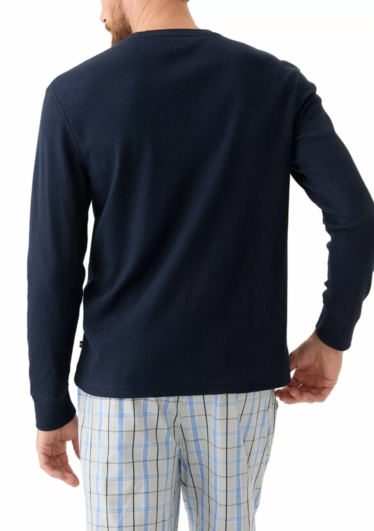 Nautica - Waffle Knit Pattern Lounging Shirt