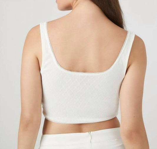 Fore Collection - Hook-and-eye Cropped Tank Top