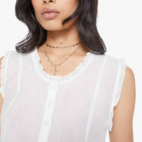 Mother Sweetheart Sleeveless Scoop Neck Blouse in bright white - women's blouse - view 4