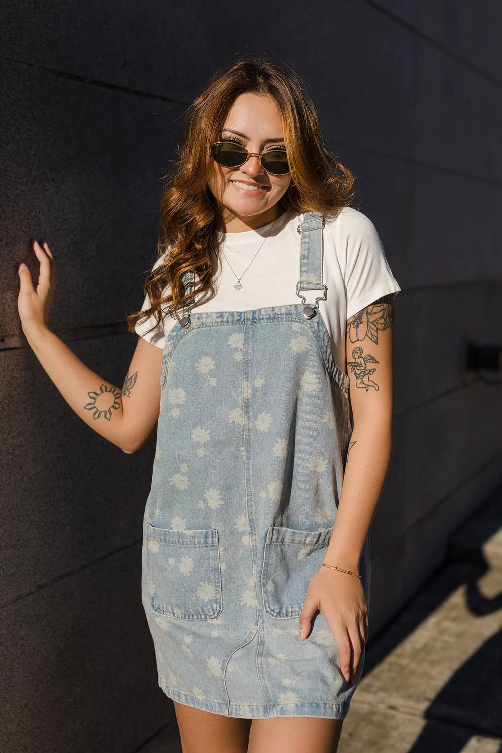 Blu Pepper - Make A Wish Dandelion Overall Mini Dress