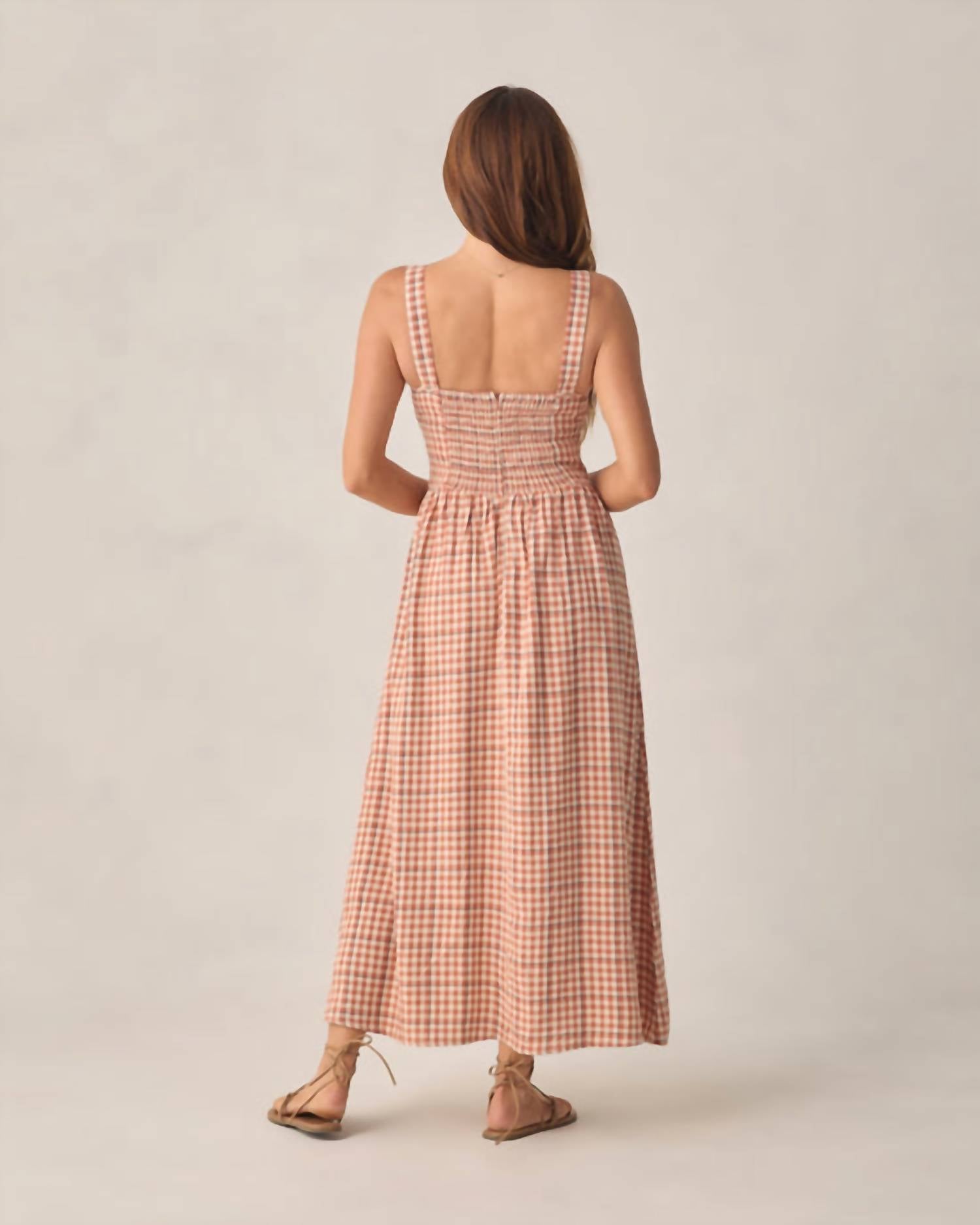 Rylee + Cru Primrose Maxi Dress in poppy gingham - women's dress - alternate view
