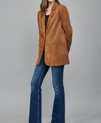 Fate - Faux Suede Relaxed Fit Blazer