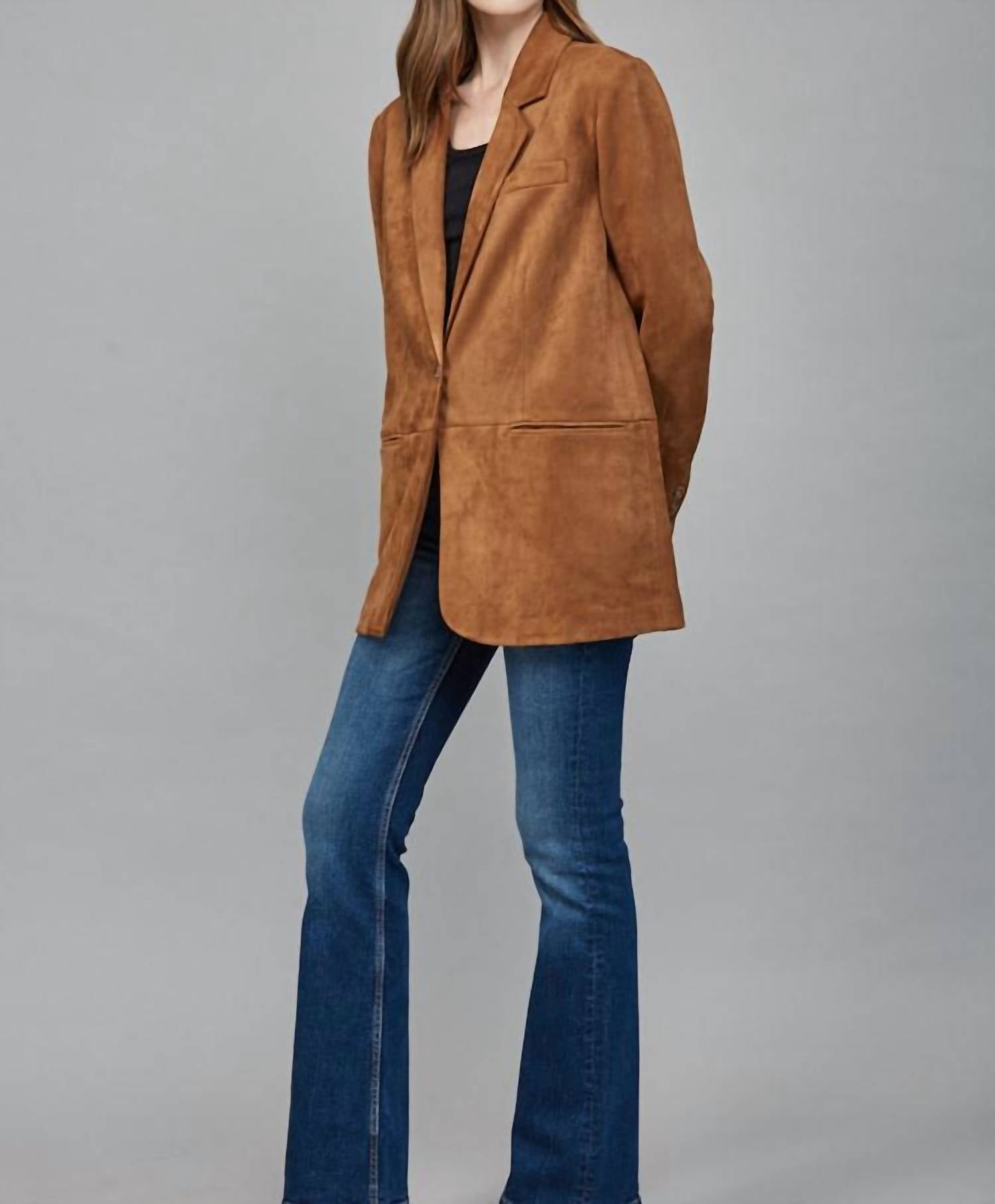 Fate - Faux Suede Relaxed Fit Blazer