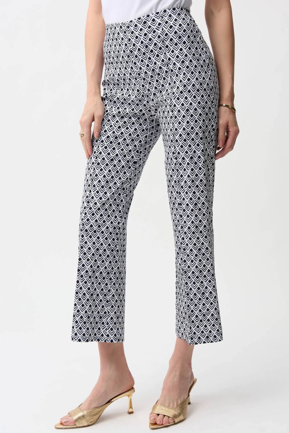 Joseph Ribkoff - Geometric Flared Crop Pant
