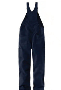 carhartt Men's Fire Resistant Duck Bib Quilt Overalls in dark navy - men's jeans