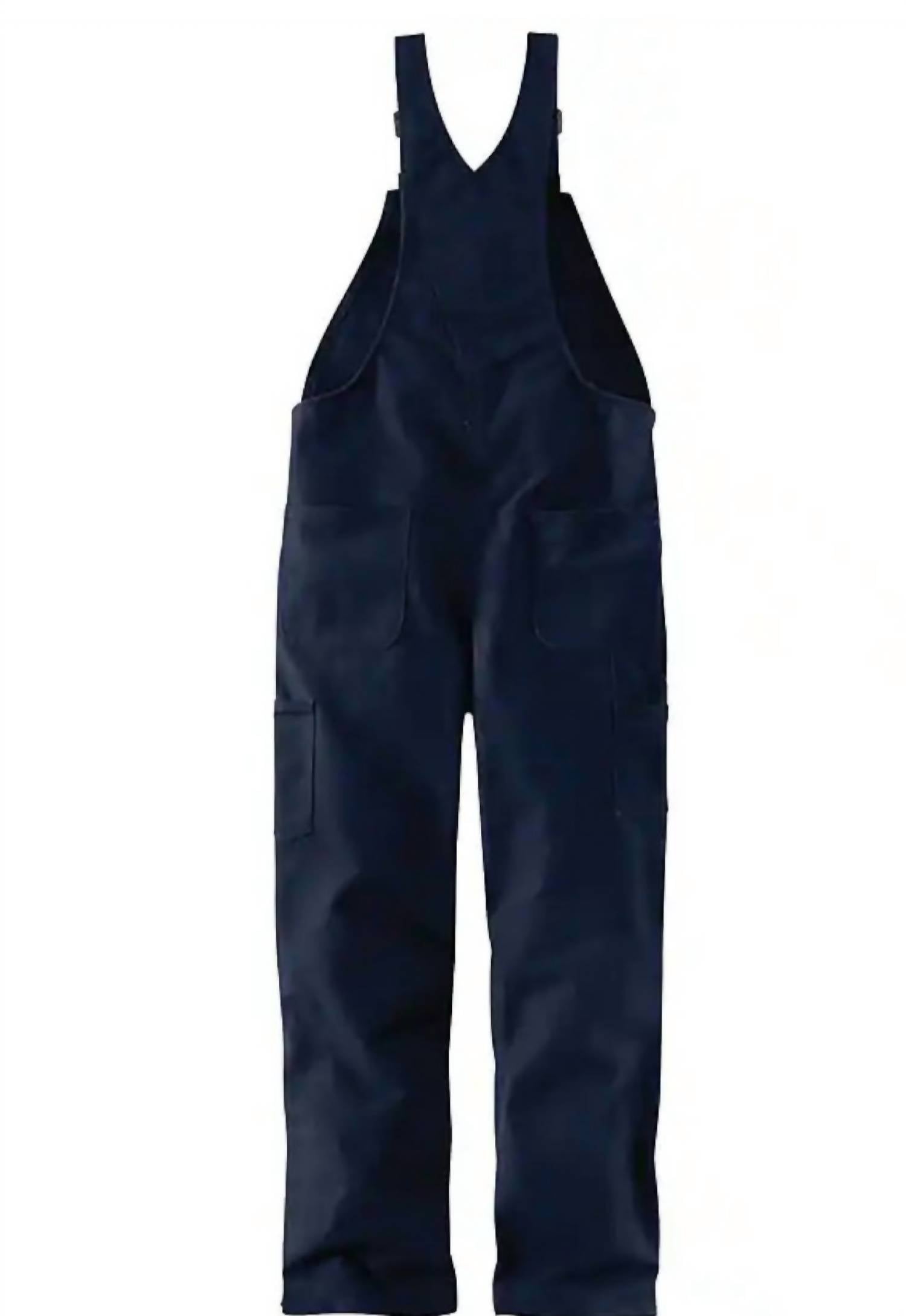 carhartt Men's Fire Resistant Duck Bib Quilt Overalls in dark navy - men's jeans