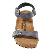Papillio Women's Soley Ring-Buckle Wedge Heel - Narrow/Medium in metallic black - women's sandal - detail view
