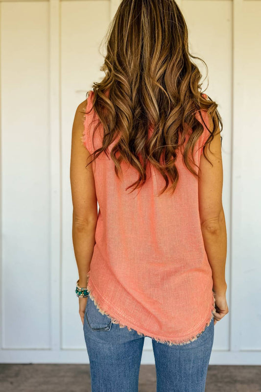 Zenana - Keeping Cool Washed Linen Top