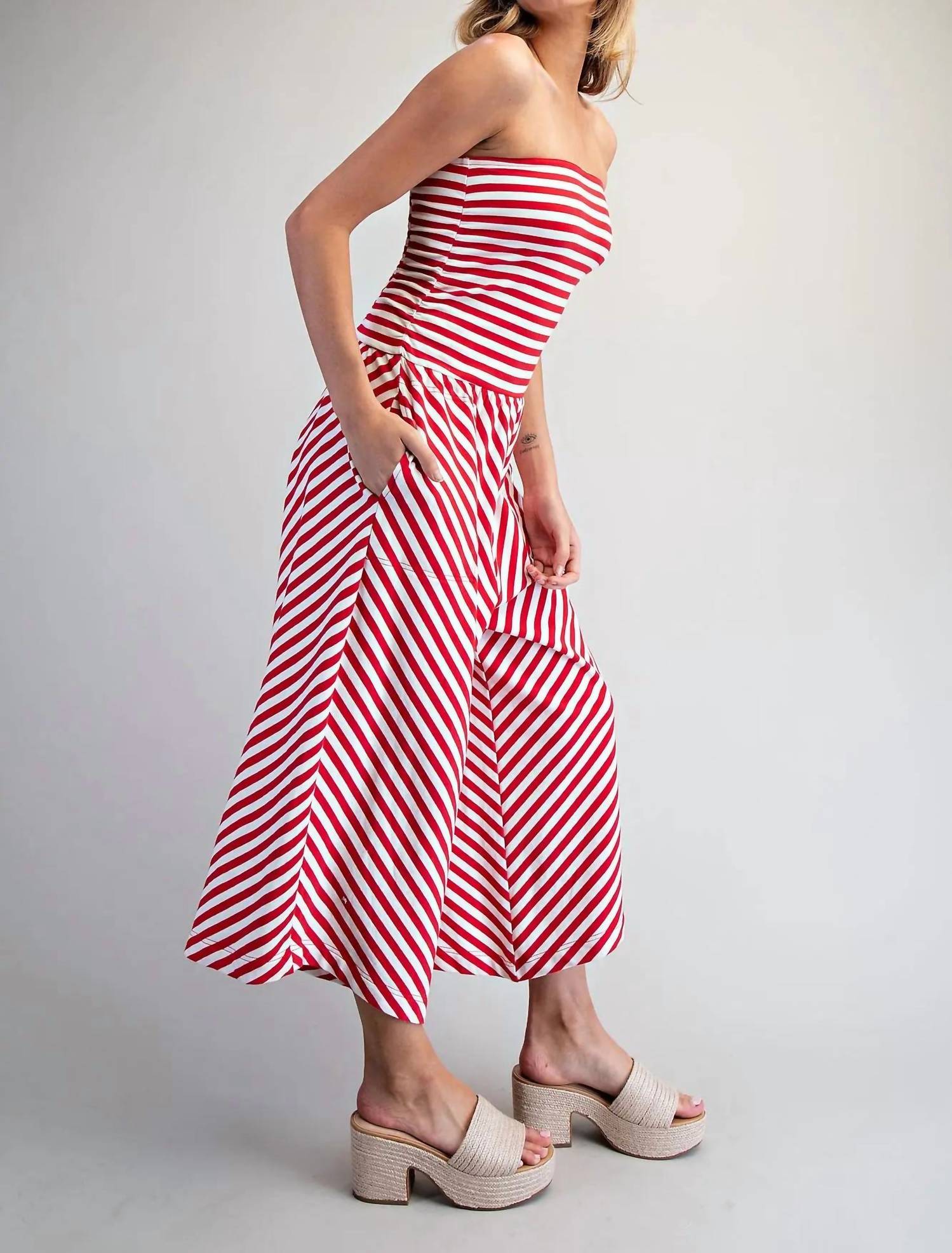 Ee:Some - Katherine Strapless Wide Leg Jumpsuit