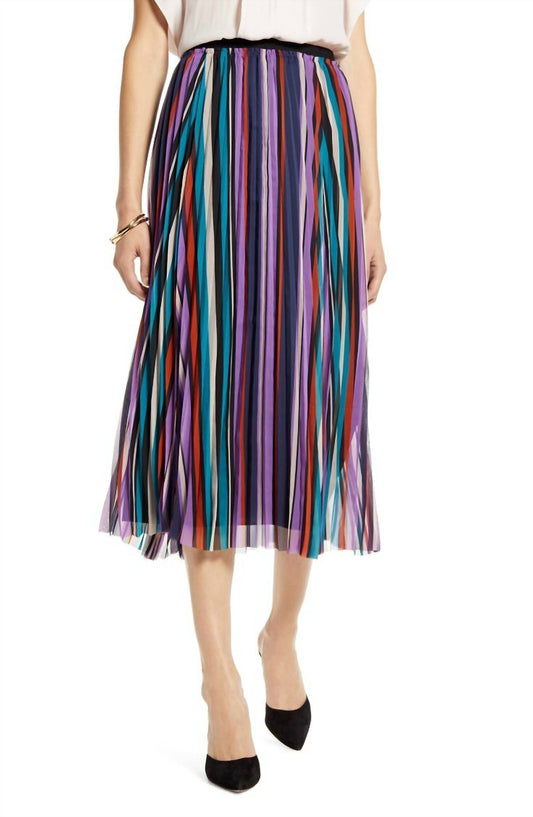 Halogen - Elastic Waist Pleated Chiffon Midi Skirt