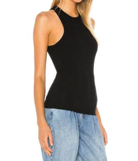 ANINE BING Eva Crewneck Tank Top in black - women's tank top - detail view