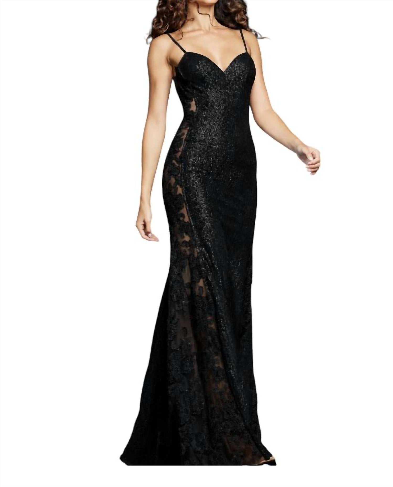 Jovani - Mermaid Lace Sequin Gown