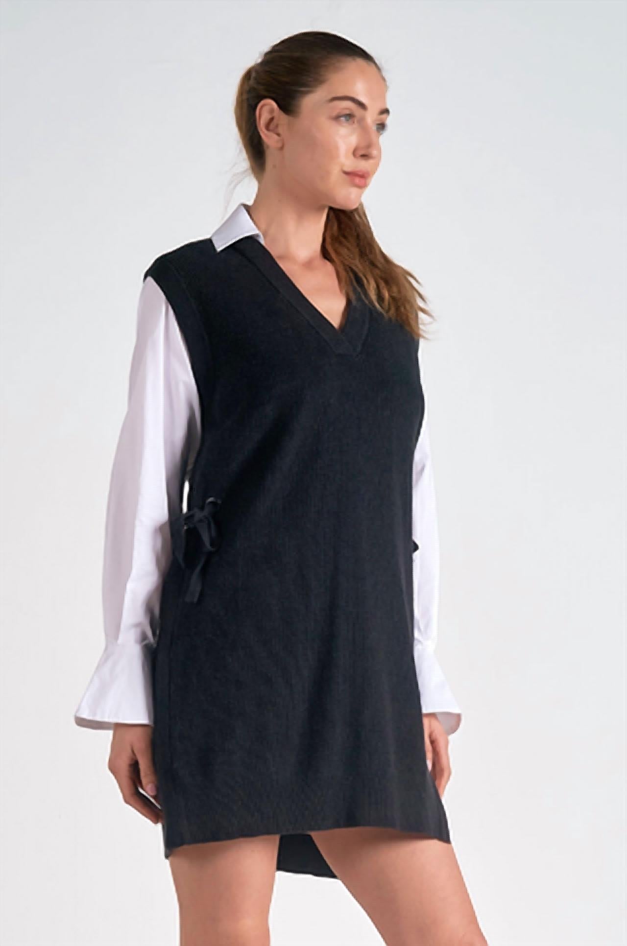 Elan - Women's Twofer Sweater Tunic Dress