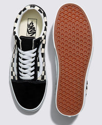 Vans Unisex Old Skool Primary Check Shoe Sneakers in black white - sneaker - alternate view