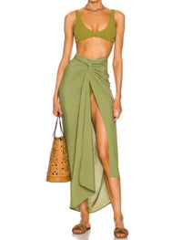 Haight Crepe Juliana Bikini Top in aloe green - women's swimwear - view 4