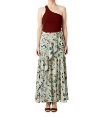Ulla Johnson Georgina Maxi Skirt in botanical mist - women's skirt - detail view