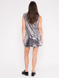 RIPLEY RADER Piano Sequin Party Dress in silver - women's dress - alternate view