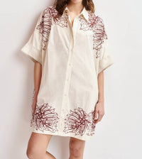ESSENTIEL ANTWERP Hontana Embroidered Mini Dress in off white - women's dress