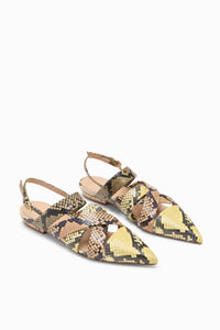 Ulla Johnson - Women's Python-embossed Pointed Toe Flat