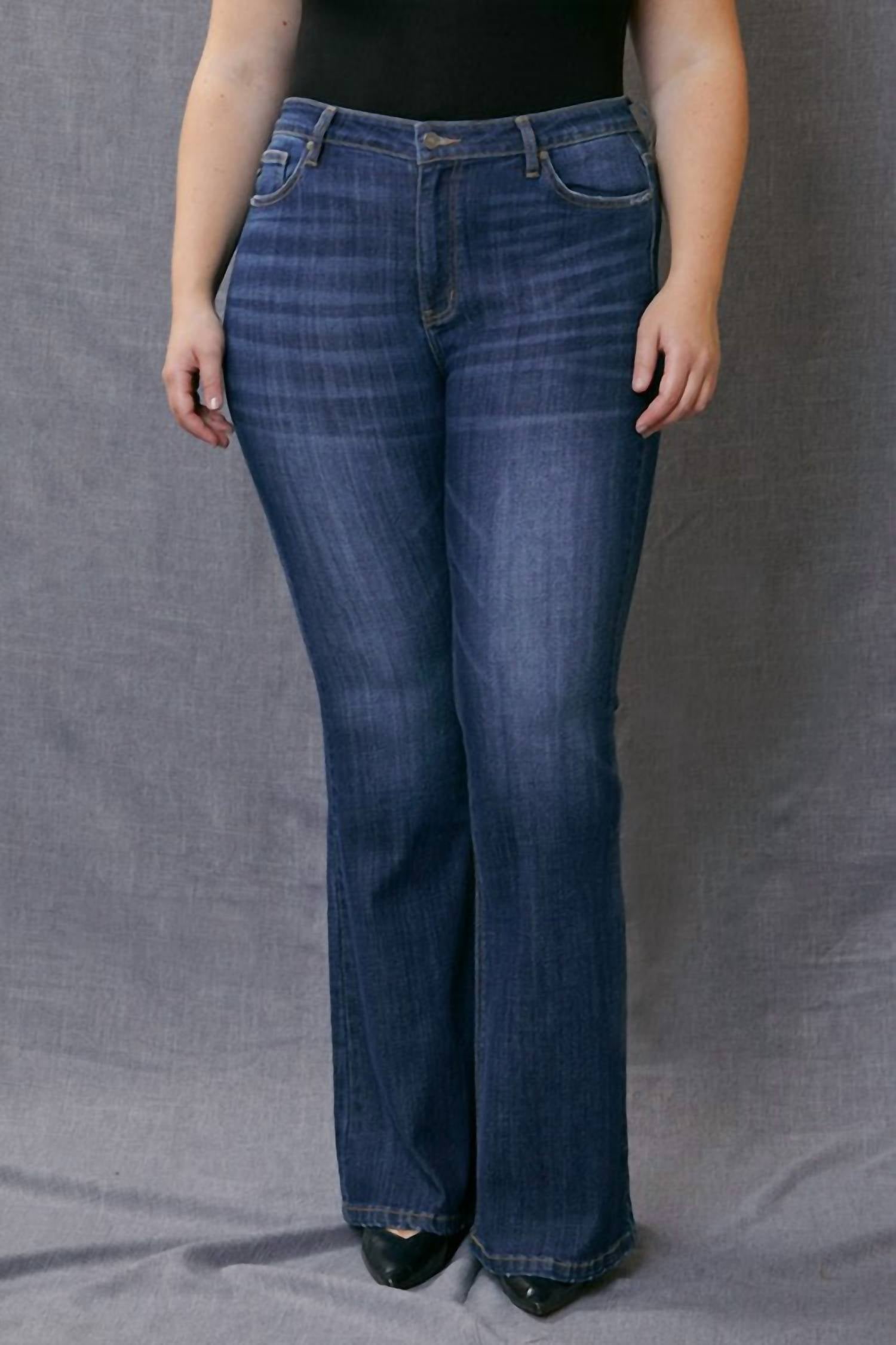 KanCan Mid Rise Flare Jean - Plus in ashlee - women's jeans