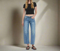 Vervet By Flying Monkey - Kate High Rise Barrel Leg Jeans