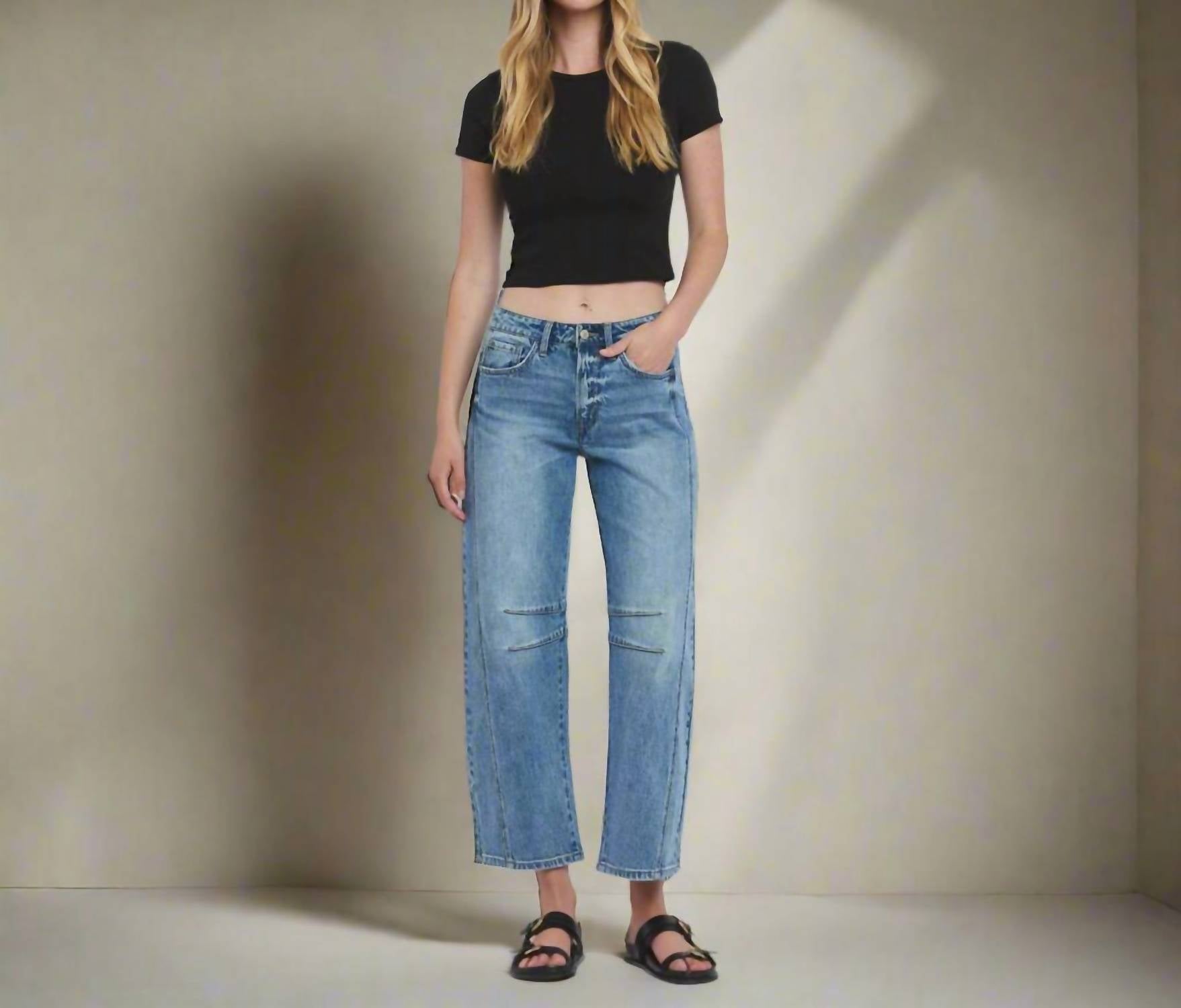 Vervet By Flying Monkey - Kate High Rise Barrel Leg Jeans