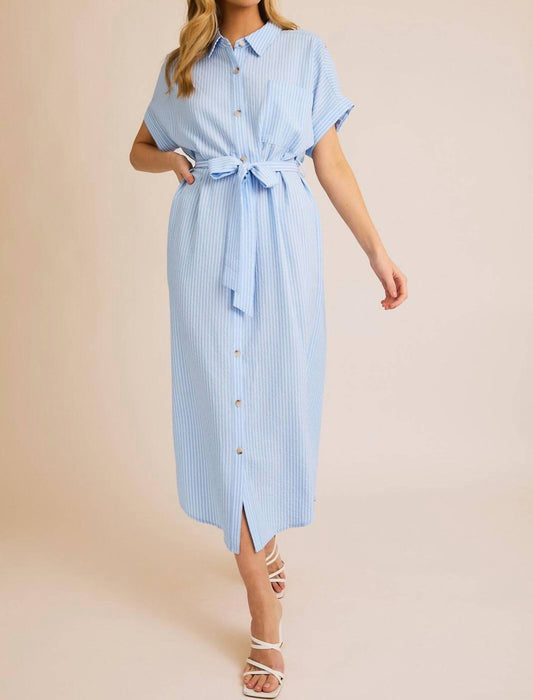 Gilli - Gracie Striped Button Down Shirt Dress