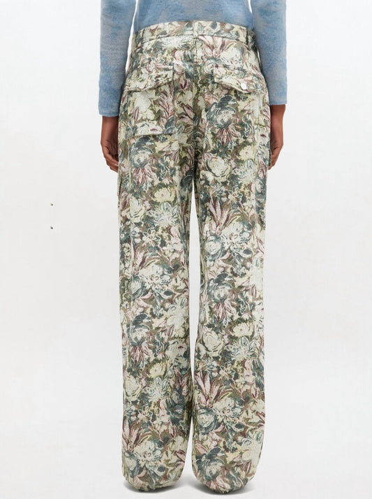 Ganni - Printed Stretch Cotton Pants