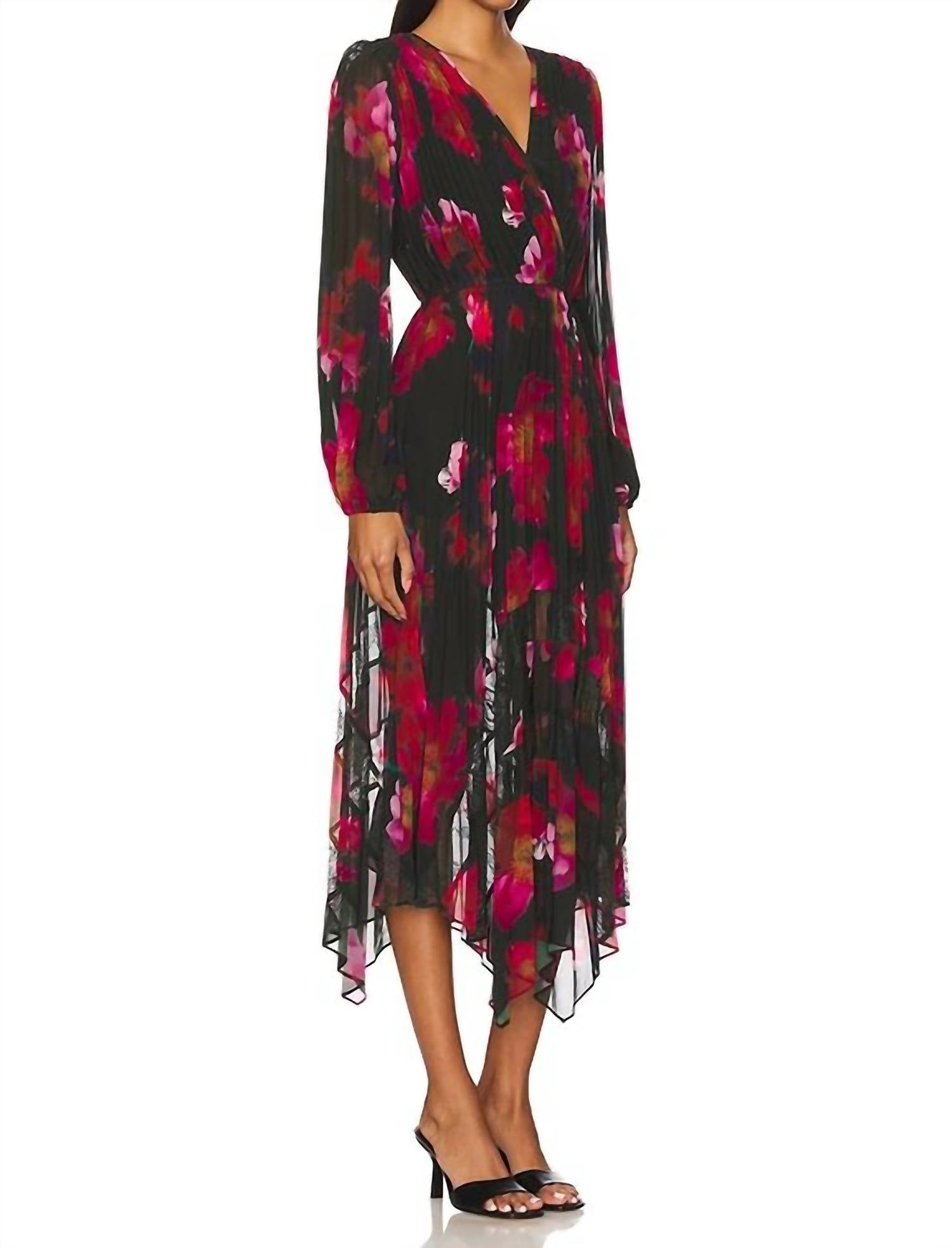 Steve Madden - Ari Dress Pleated Chiffon Midi Dress