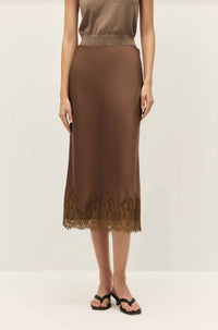 Elodie - Enid Lace Satin Midi Skirt