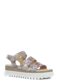 GABOR Women's Leather Platform Sandal in flower print suede - women's sandal