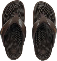 Kenkoh Unisex Genki Acupressure Thong Sandals in brown - men's sandal - detail view