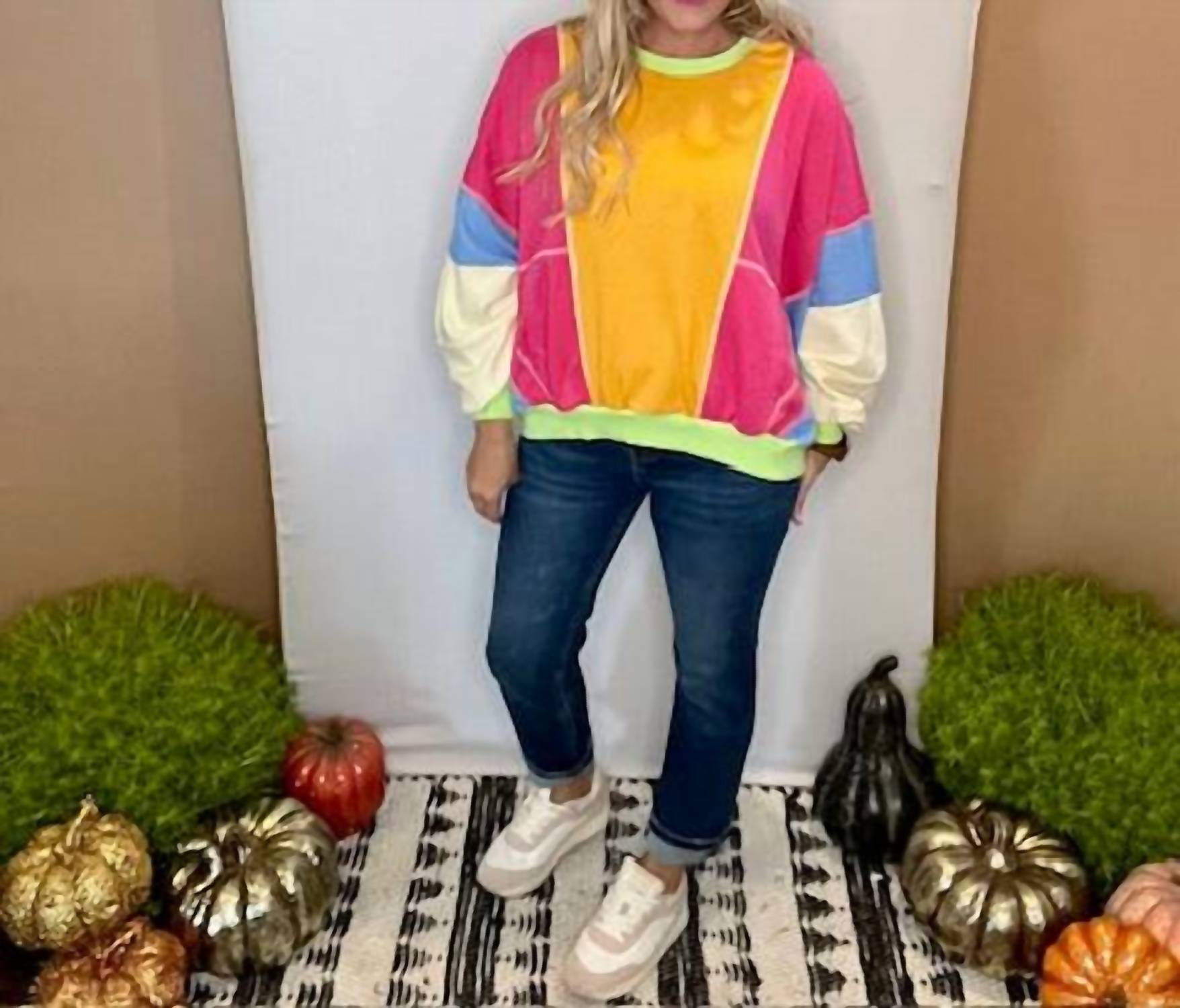 Sweet Lover Fashion - Patchwork Oversized Top