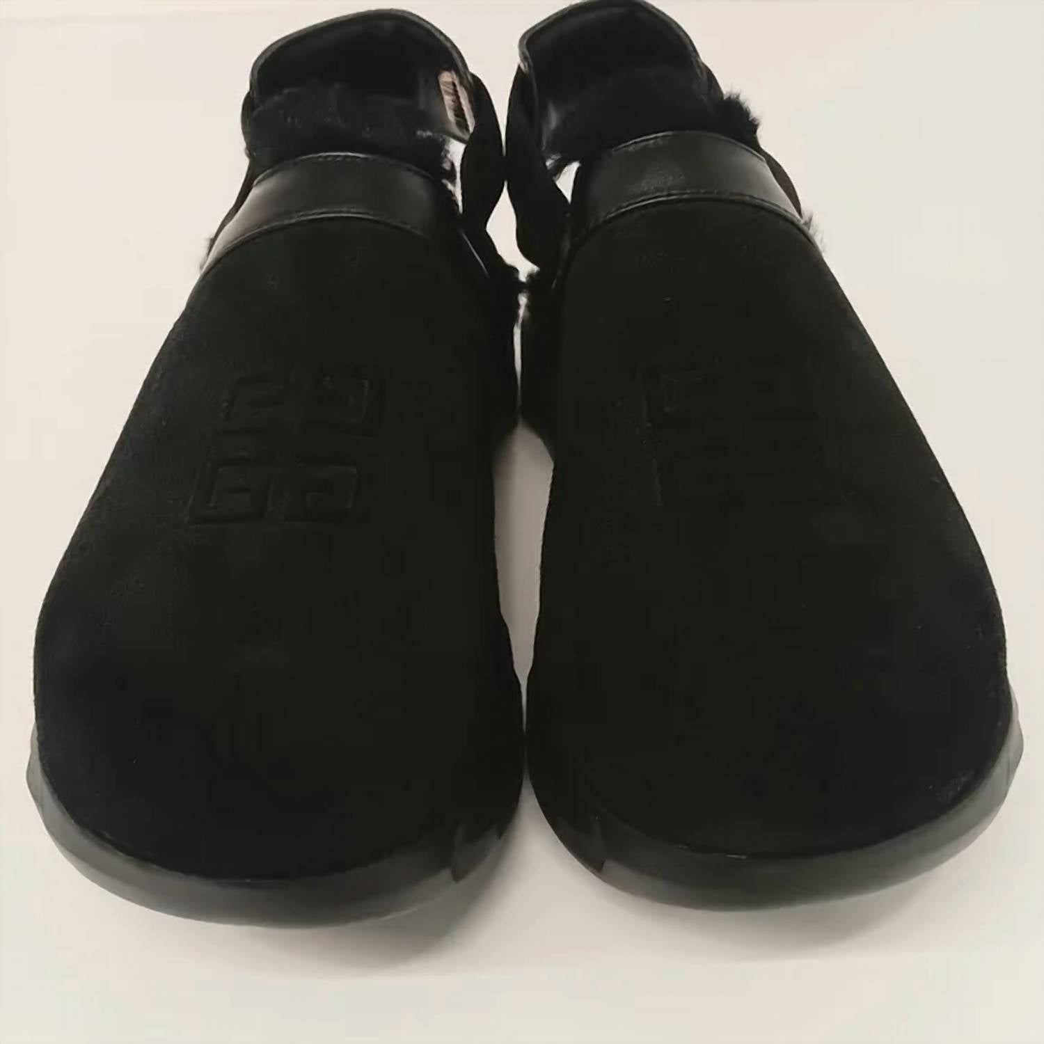 Givenchy Men's Marshmallow Hoya Shearling-lined Suede Mules in black - men's loafer - detail view