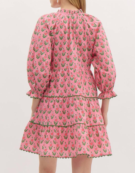 Entro - Tiered Scalloped Floral Mini Dress