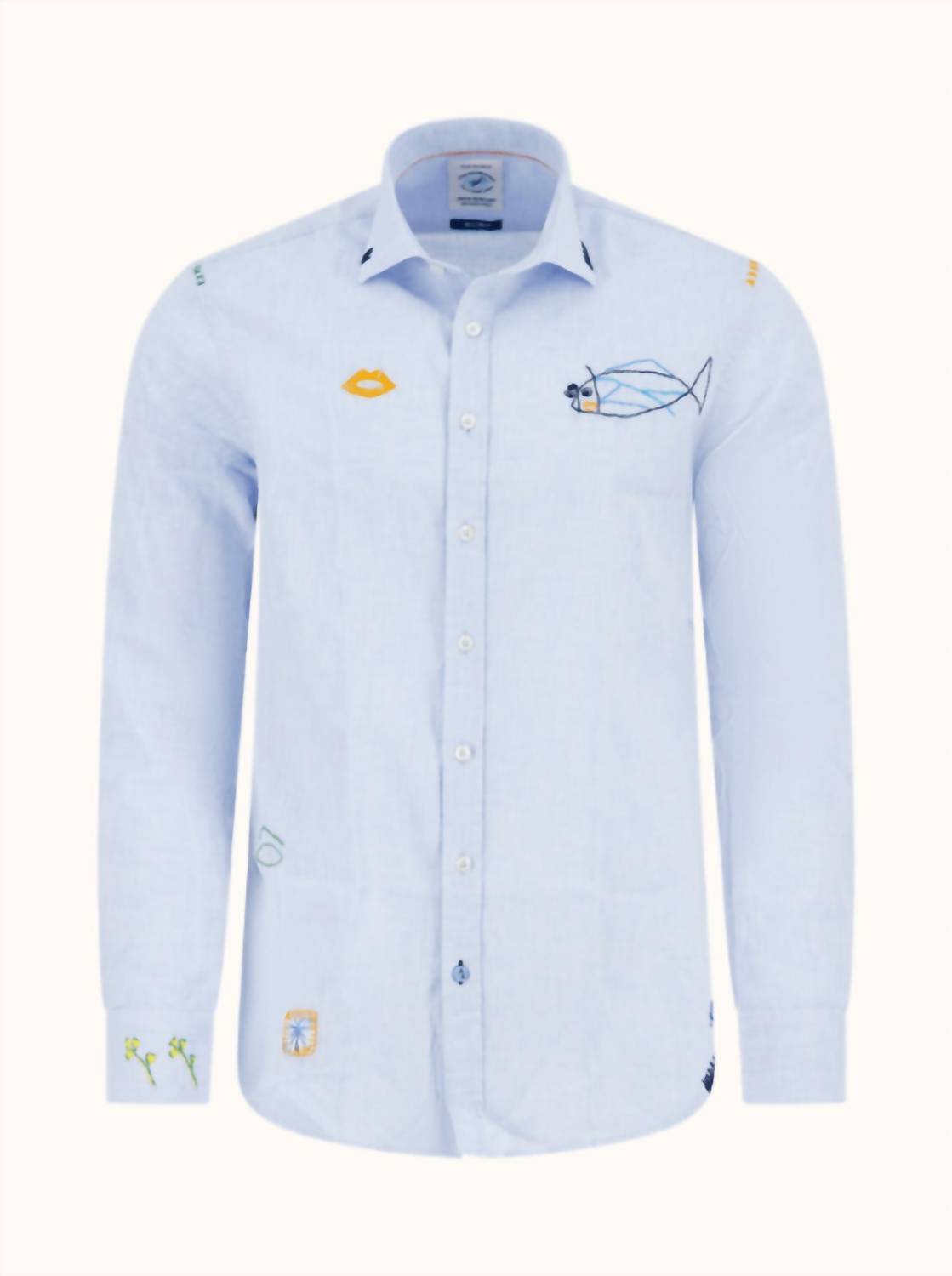 A Fish Named Fred - Men's Embroidered Long Sleeve Shirt